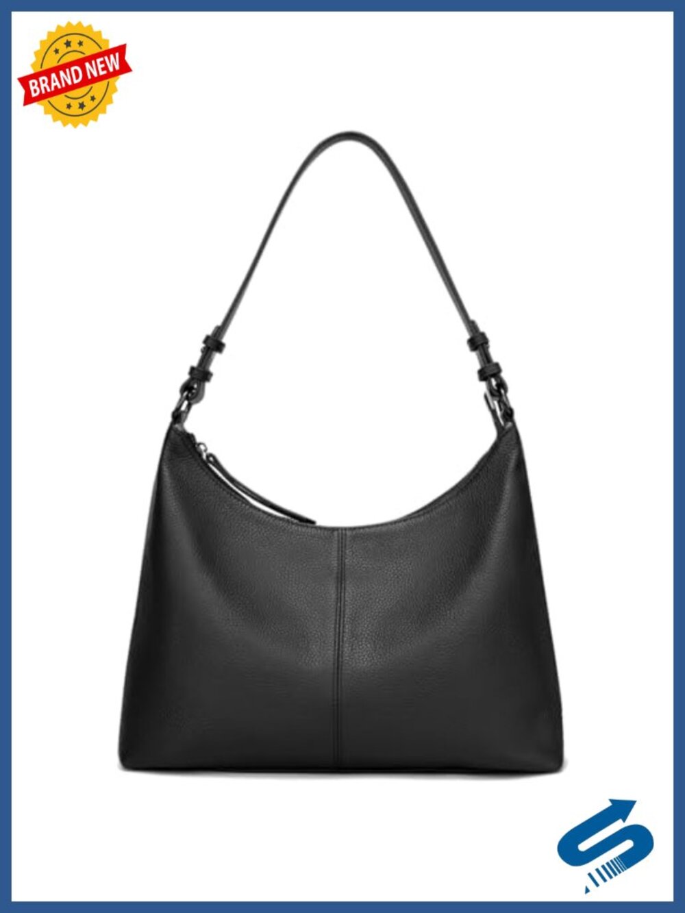 Genuine Leather Hobo Crossbody Handbag Two Straps Casual Work